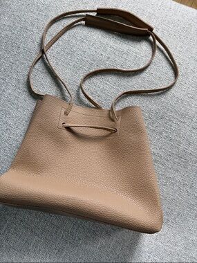 8 Other Reasons Pebbled Leather Shoulder Bag in Tan